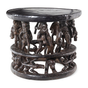 A Bamileke Carved Wood Table 20th 3b0a92