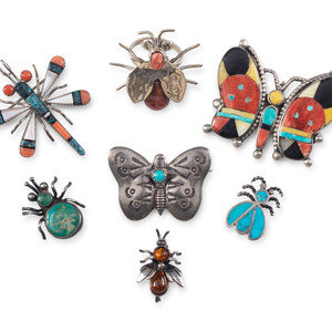 Navajo and Zuni Silver Bug Jewelry  3b0ab1