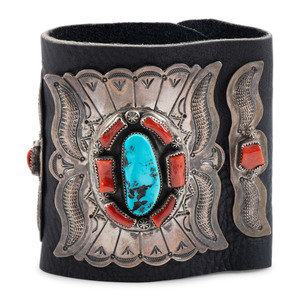 Navajo Stamped Silver, Turquoise,