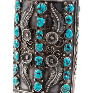 Navajo Silver and Turquoise Ketoh,