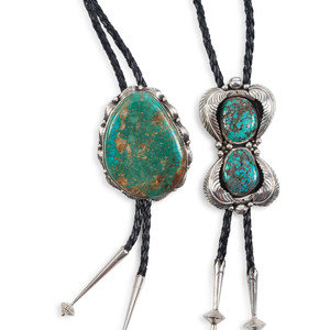Navajo Silver and Turquoise Bolo Ties
second