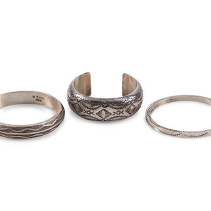 Navajo Heavily Stamped Silver Bracelets
second