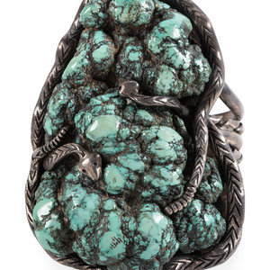 Large Navajo Silver and Turquoise 3b0b0b