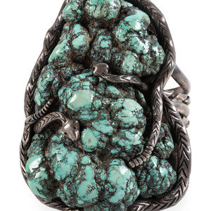 Large Navajo Silver and Turquoise