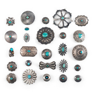 Navajo Silver and Turquoise Buttons first 3b0b36