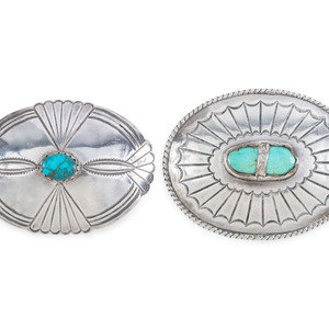 Navajo Silver and Turquoise Belt Buckles
third