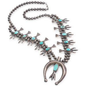 Navajo Sandcast Silver and Turquoise