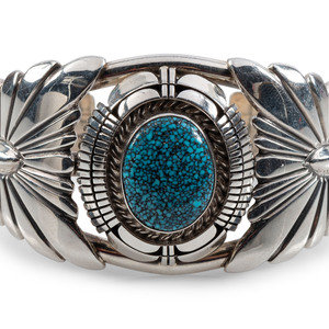 Navajo Sterling Silver and 8 Turquoise 3b0b74