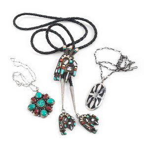 Navajo and Zuni Necklaces and Bolo 3b0b84