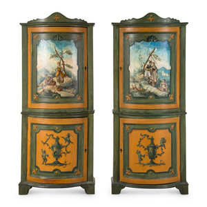 A Pair of Italian Painted Cabinets 19th 3b0be2