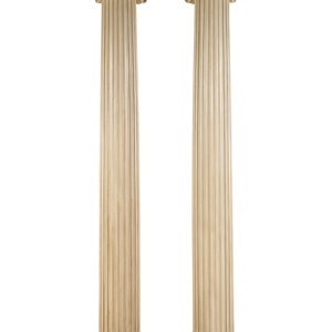 A Pair of Painted Wood Ionic Columns 20th 3b0bdc