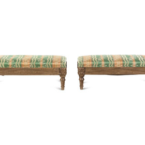 A Pair of Upholstered Foot Stools 20th 3b0bf2