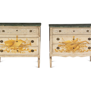 A Matched Pair of Italian Painted