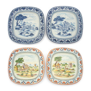 Two Pairs of Continental Majolica