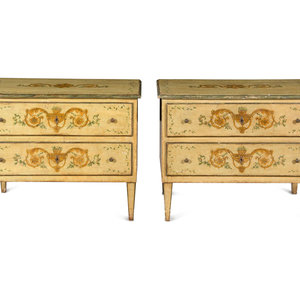 A Pair of Italian Painted Chests