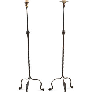 A Pair of Wrought Iron Floor Lamps
20th