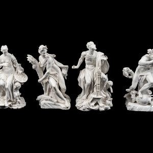 Four German Porcelain Figures Allegorical