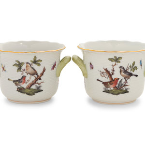 A Pair of Herend Rothschild Bird