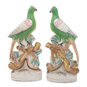 A Pair of Staffordshire Bird Figures 19th 3b0c97