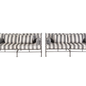A Pair of Painted Metal Patio Sofas
20th