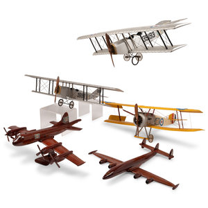 Five Painted Metal Airplane Models 20th 3b0cc7