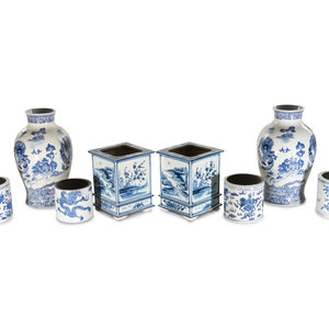 Eight Blue and White Ceramic Articles 20th 3b0ce7