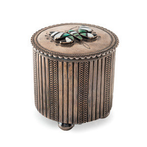 Navajo Stamped Silver Lidded Box,