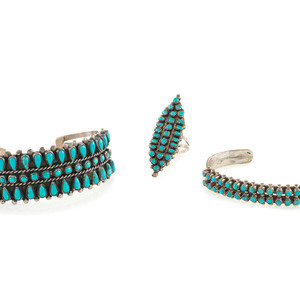 Zuni Silver and Petit Point Turquoise 3b0d1e