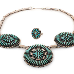 Zuni Silver and Needle Point Turquoise