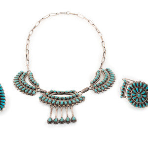 Zuni Silver and Petit Point Turquoise 3b0d29