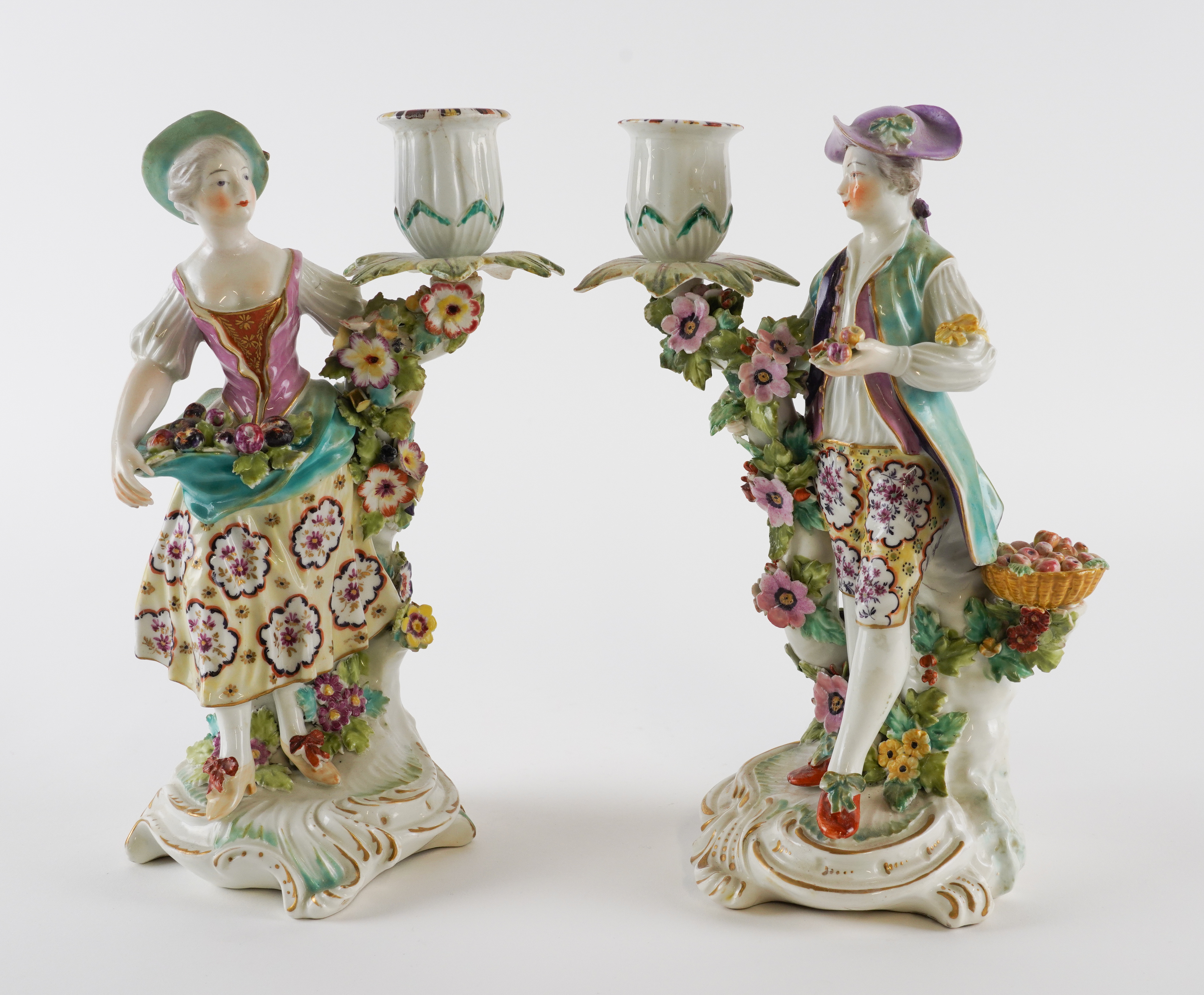 A PAIR OF DERBY CANDLESTICK FIGURES