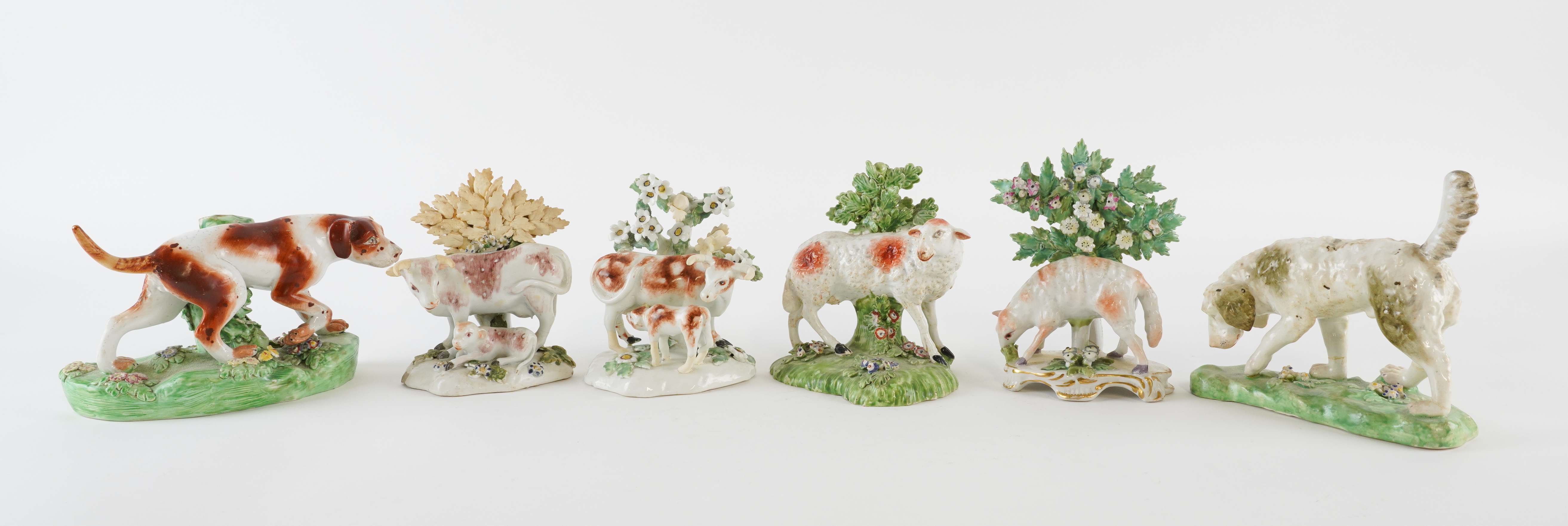 A GROUP OF ENGLISH PORCELAIN ANIMALS