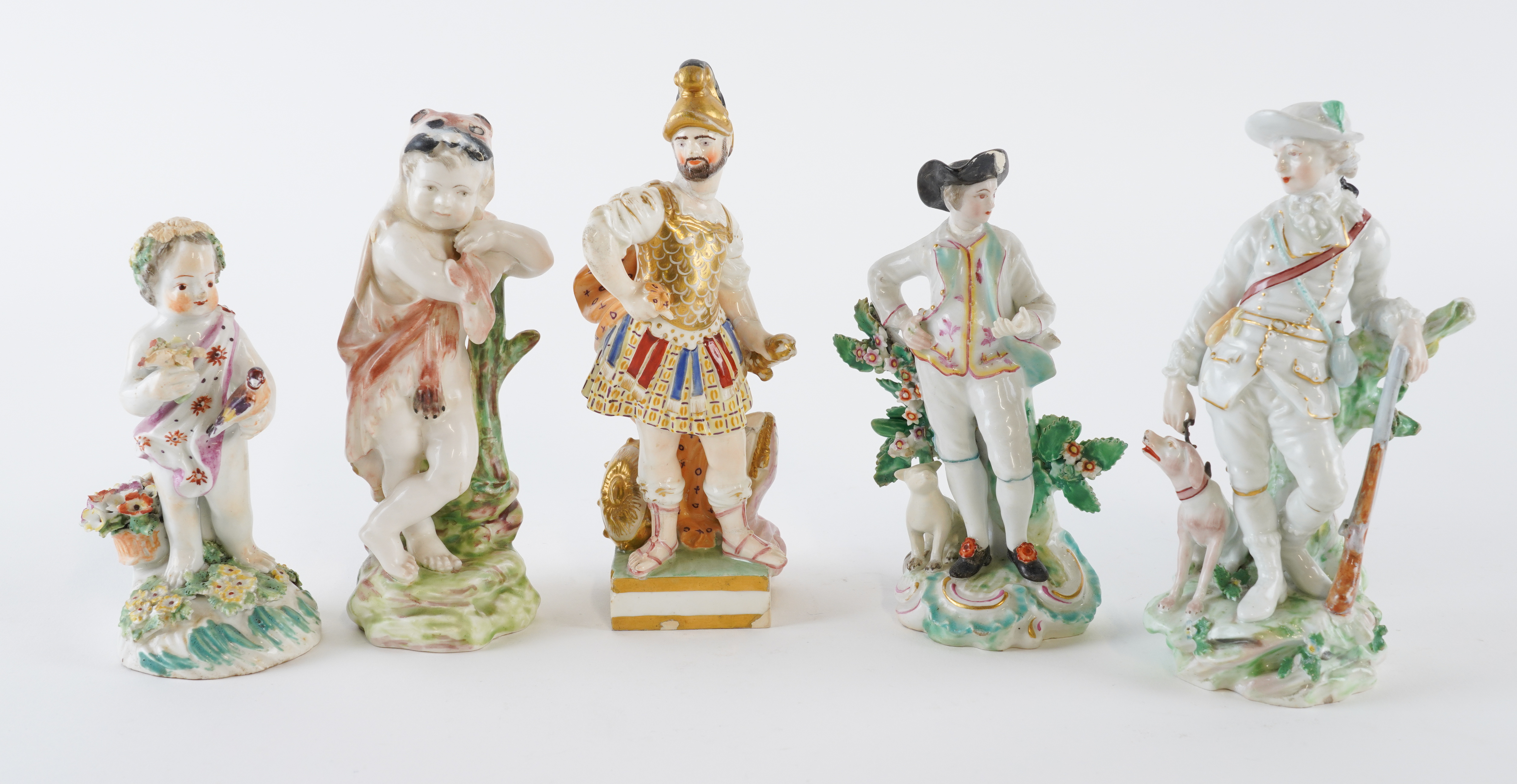 A GROUP OF FIVE DERBY PORCELAIN 3ae6e0