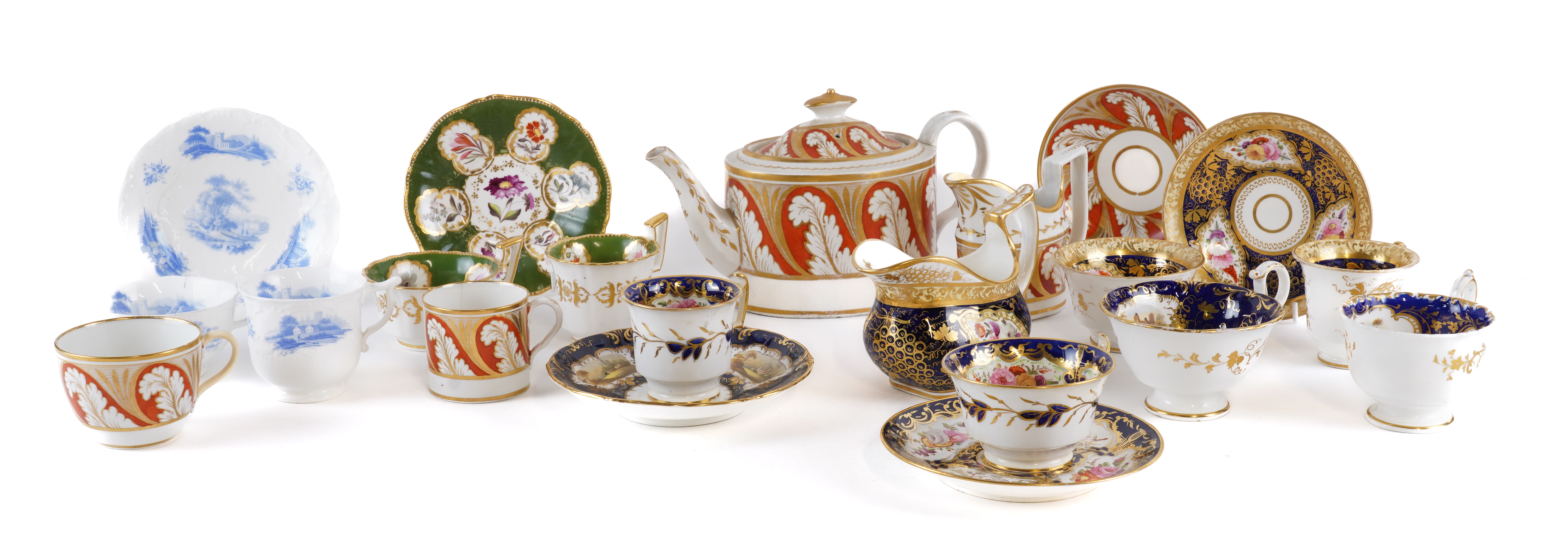 A GROUP OF ENGLISH PORCELAIN TEA