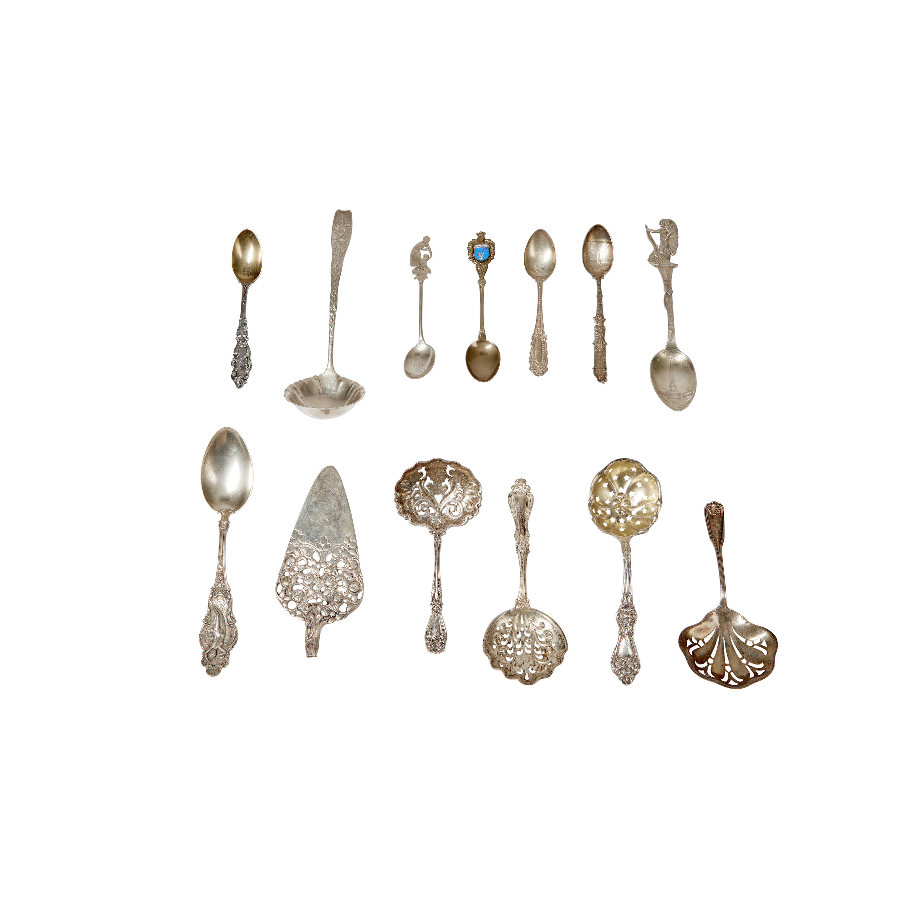 GROUP OF STERLING SILVER AND SILVER-PLATED