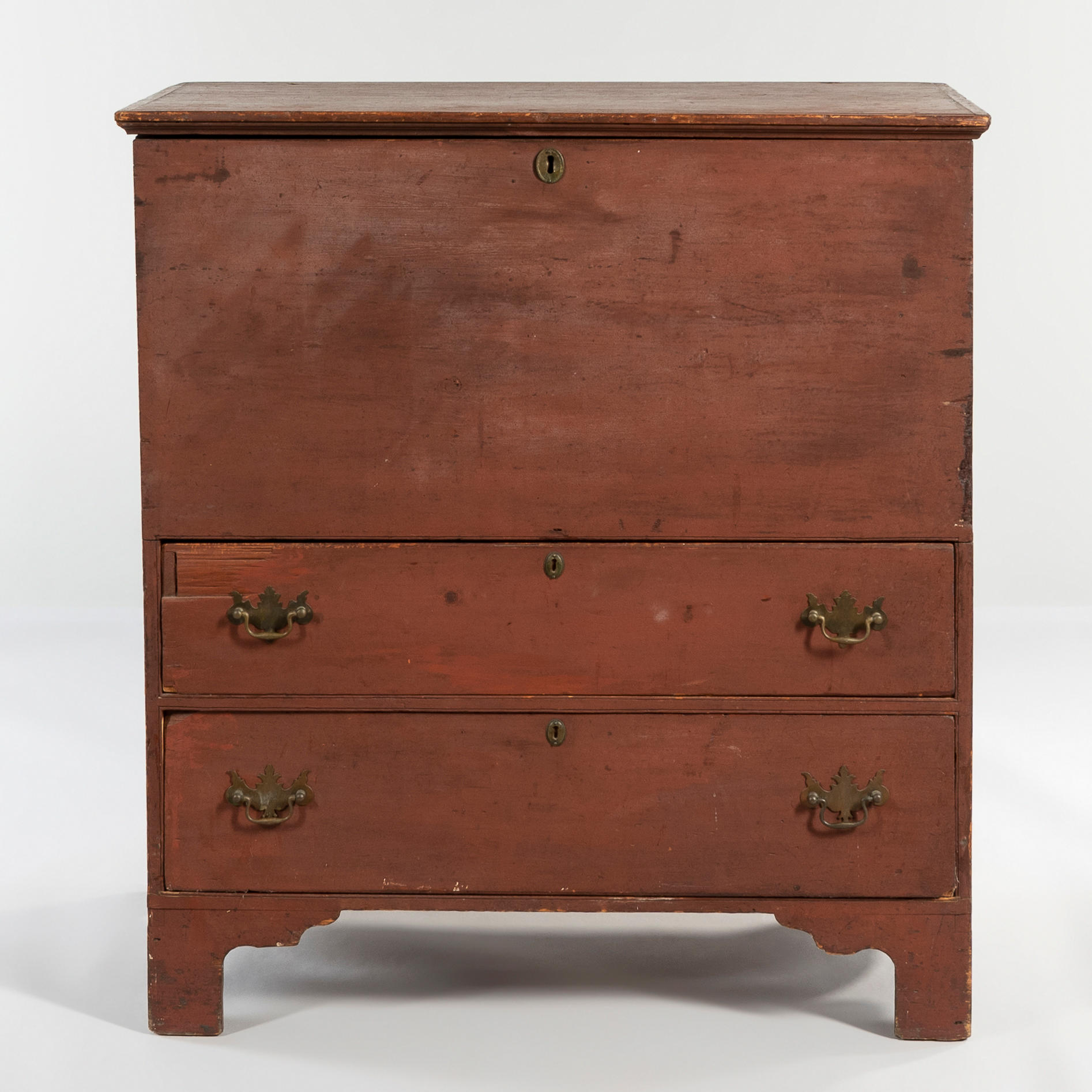 COUNTRY RED-PAINTED BLANKET CHEST