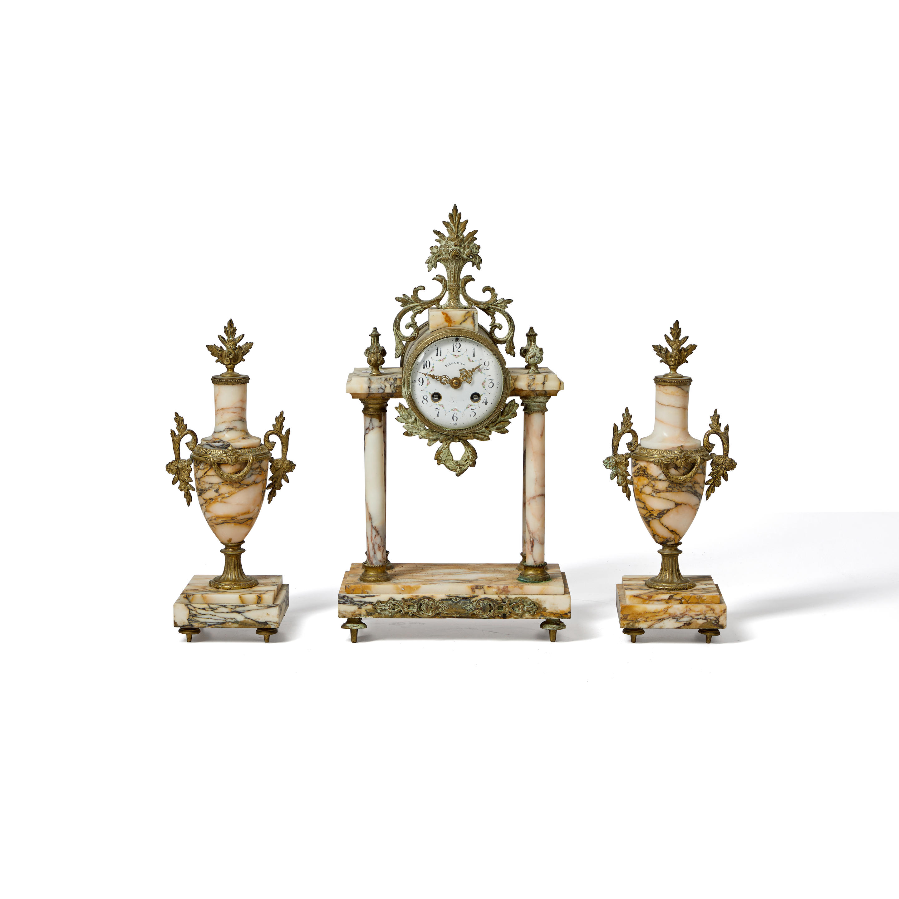 LOUIS XVI-STYLE MARBLE GARNITURE SET