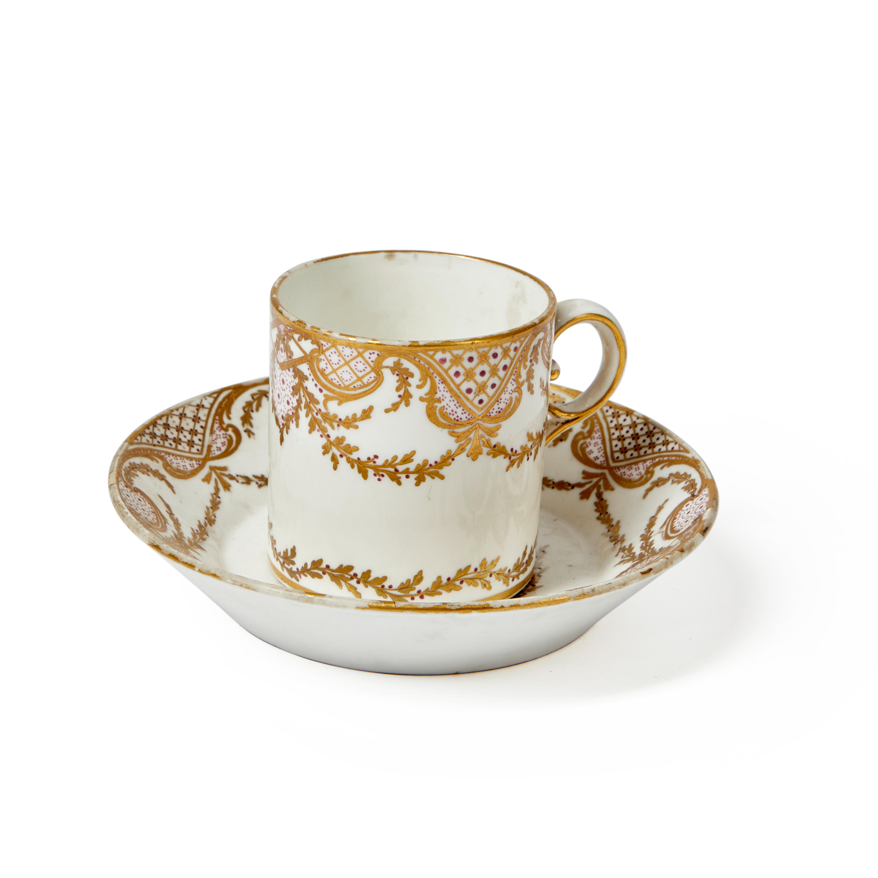 SEVRES TEACUP AND SAUCER France, marked,