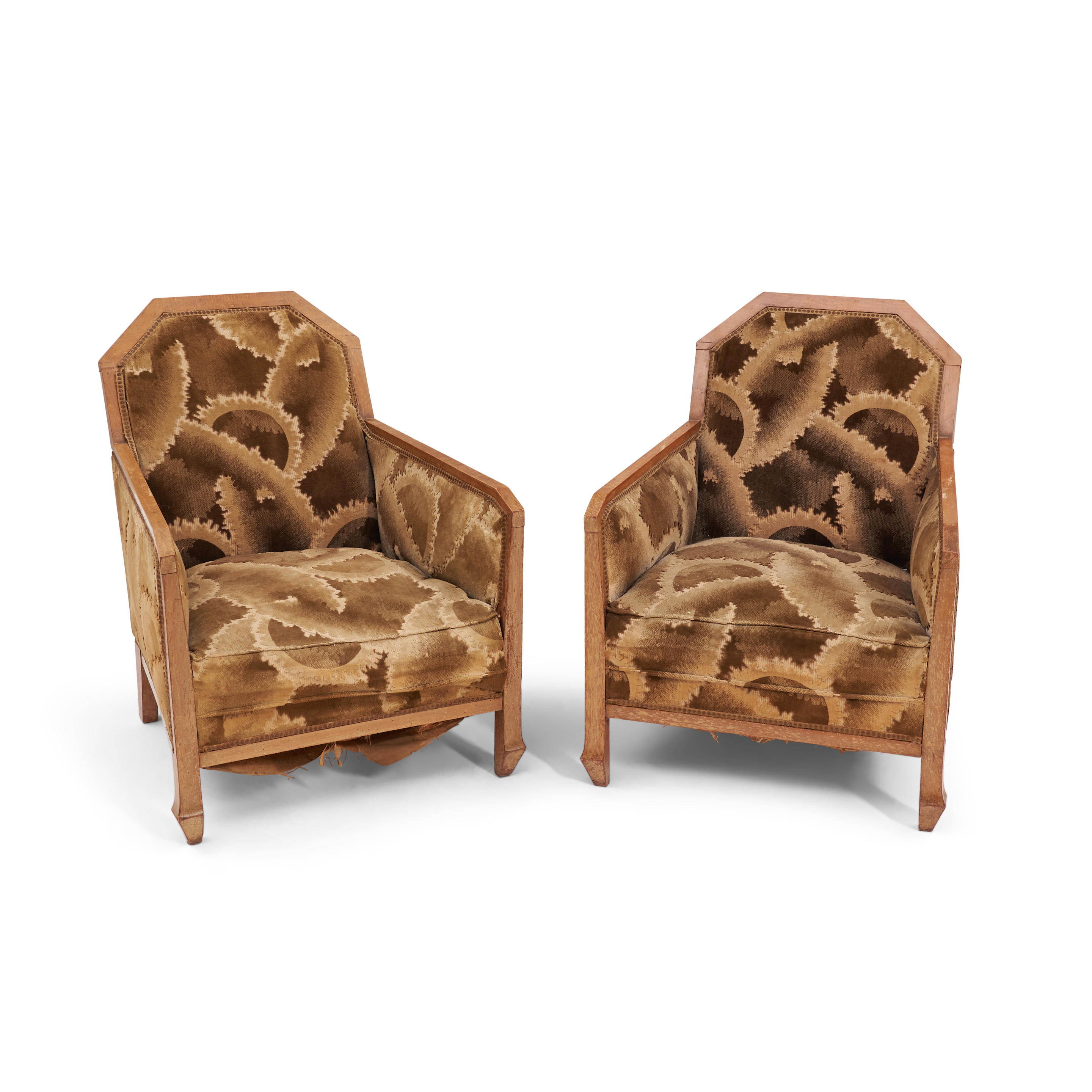 PAIR OF ART DECO-STYLE FRUITWOOD