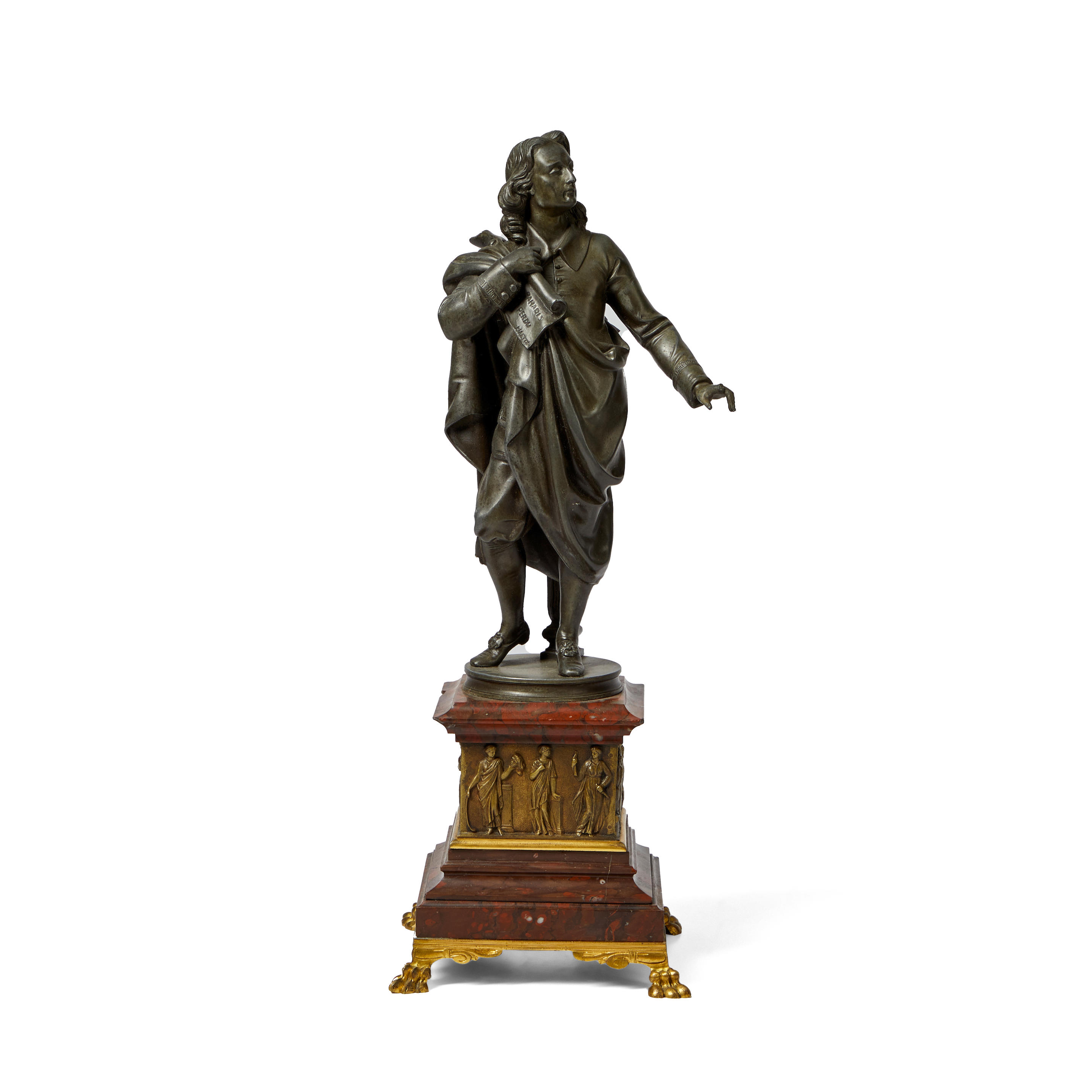 BRONZED WHITE METAL FIGURE OF MILTON 3ae81e