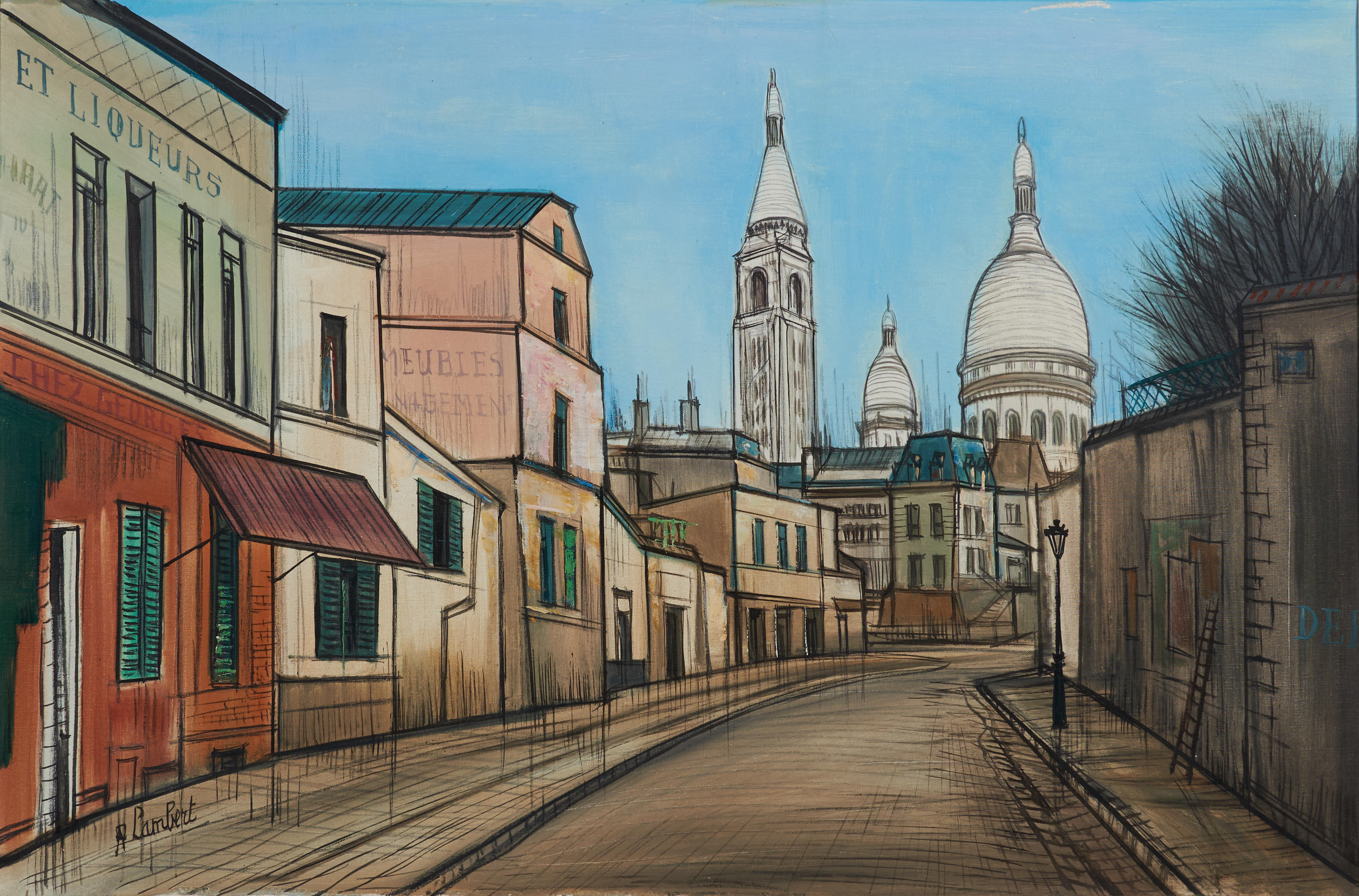 MONTMATRE VIEW LAMBES, OIL ON CANVAS