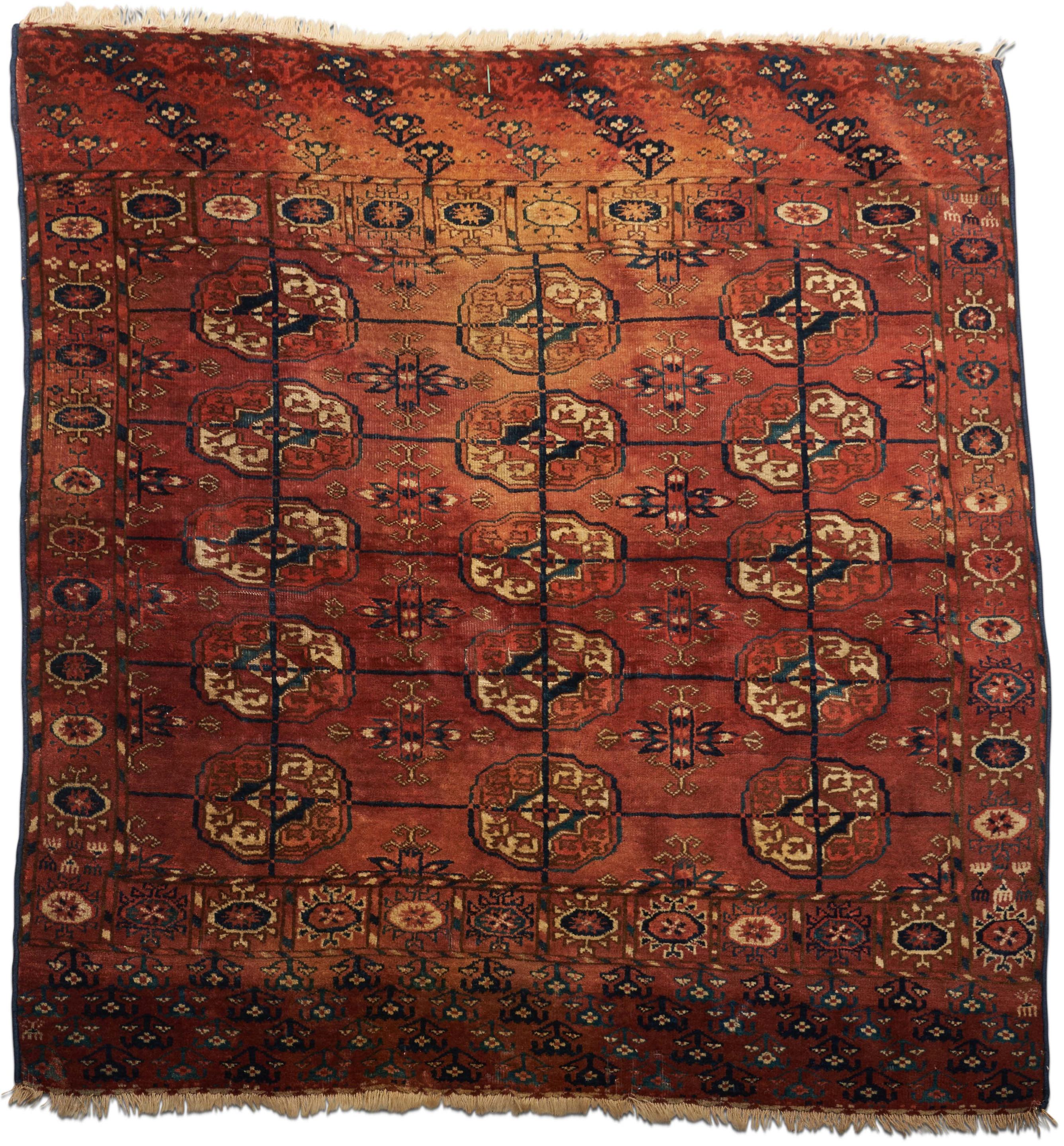 SMALL TURKMEN RUG Turkestan 3 3ae863