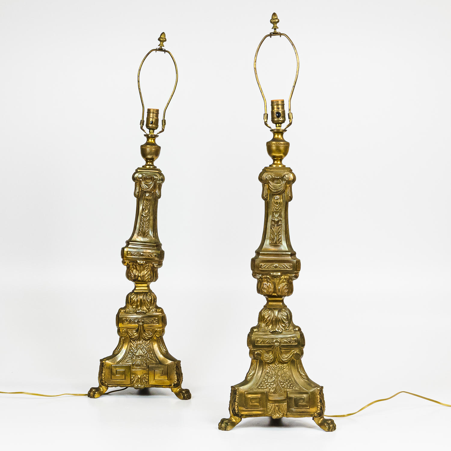 PAIR OF CONTINENTAL BRASS TABLE