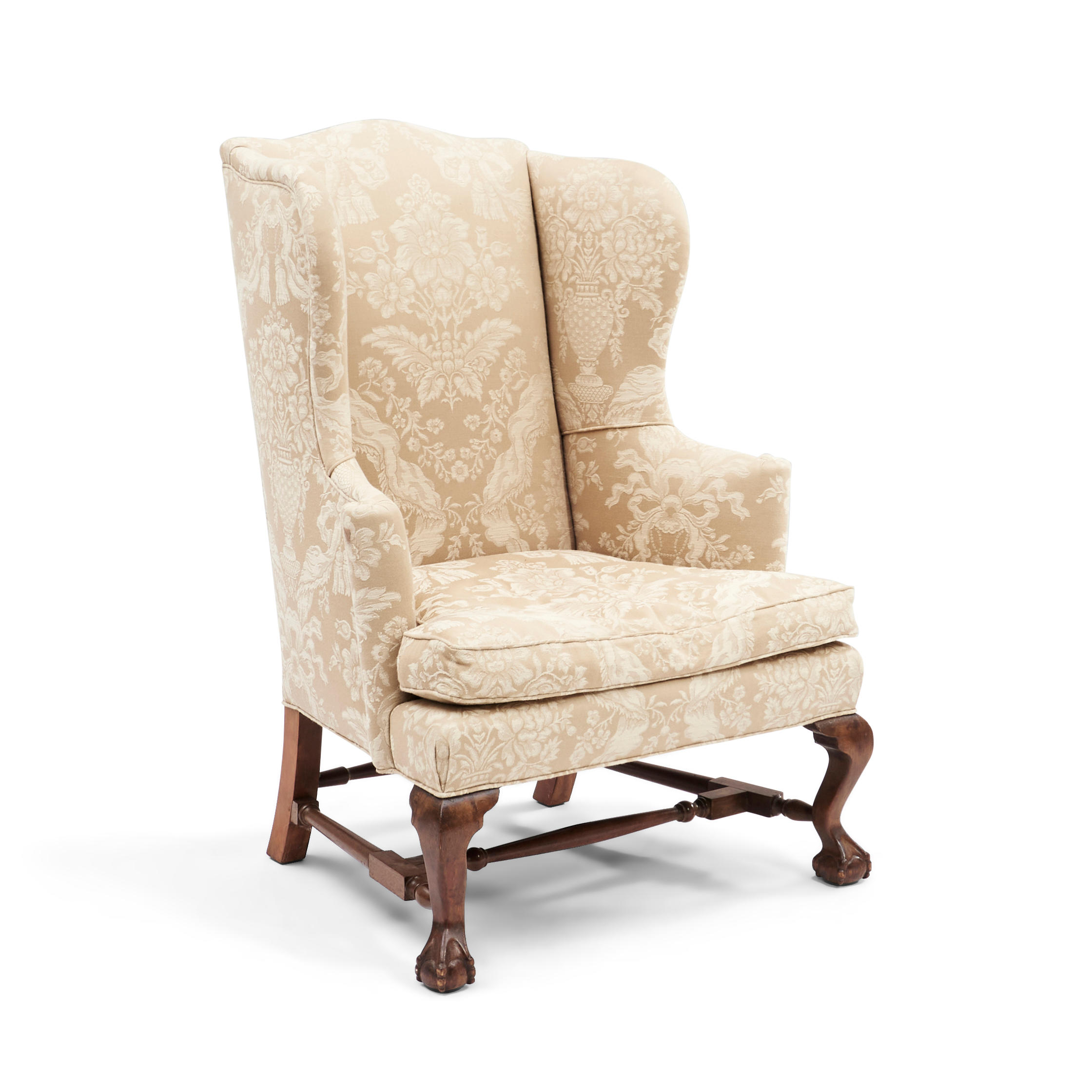 CHIPPENDALE STYLE MAHOGANY UPHOLSTERED 3ae876