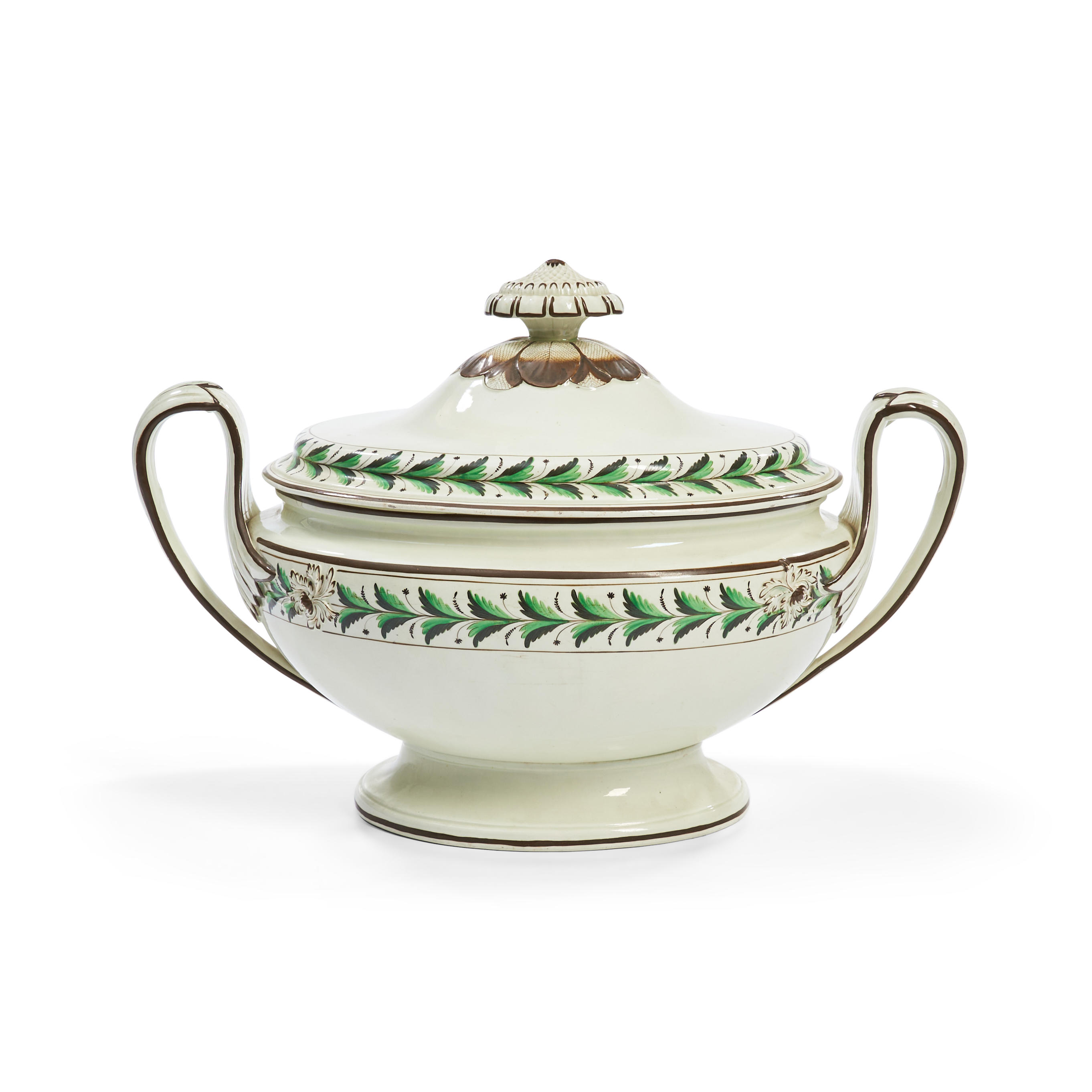 PEARLWARE SOUP TUREEN AND COVER, ENGLAND,