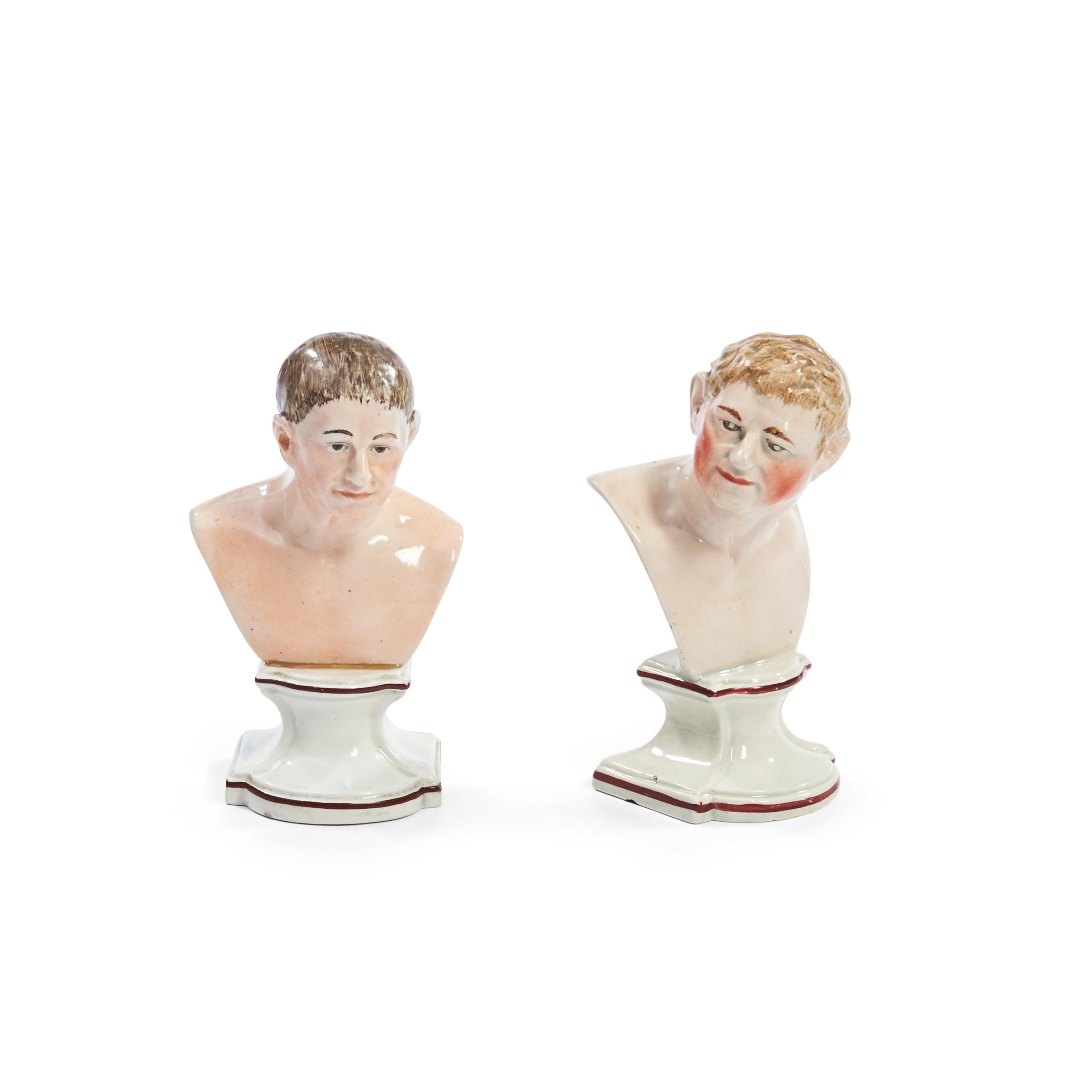 TWO ENGLISH PEARLWARE BUSTS OF 3ae8a2