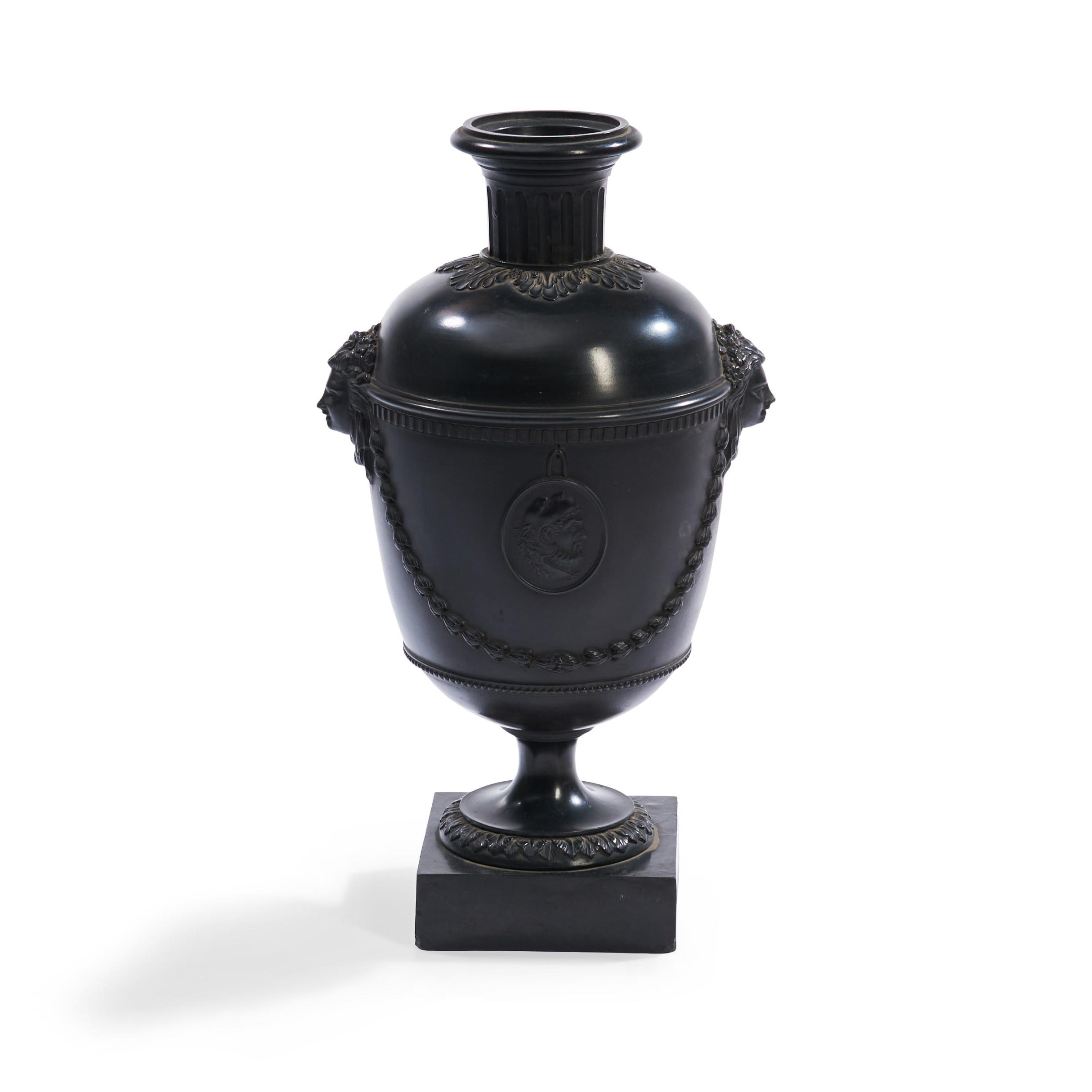 PALMER BLACK BASALT VASE, ENGLAND,