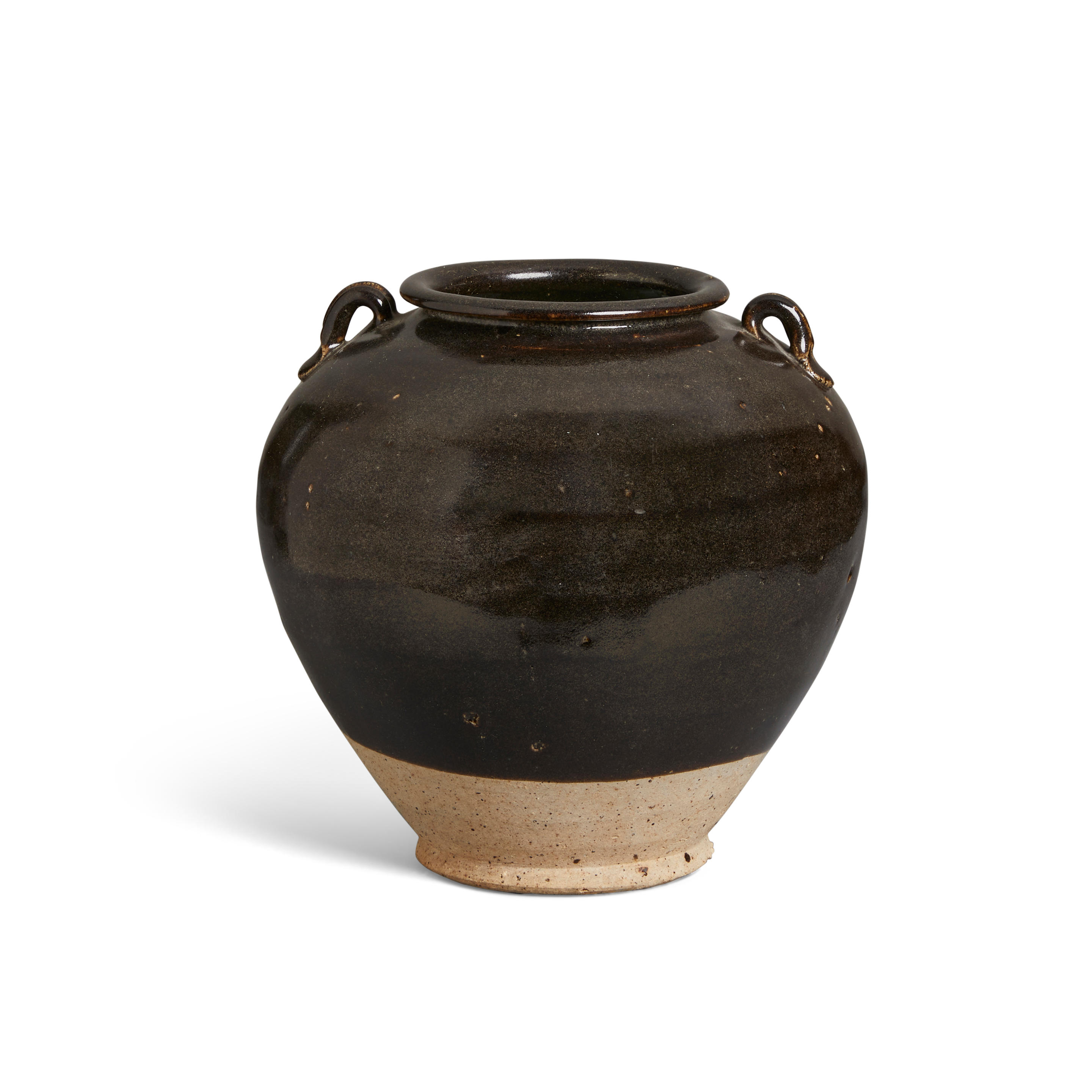 A BROWN GLAZED HANDLED JAR TANG 3ae988