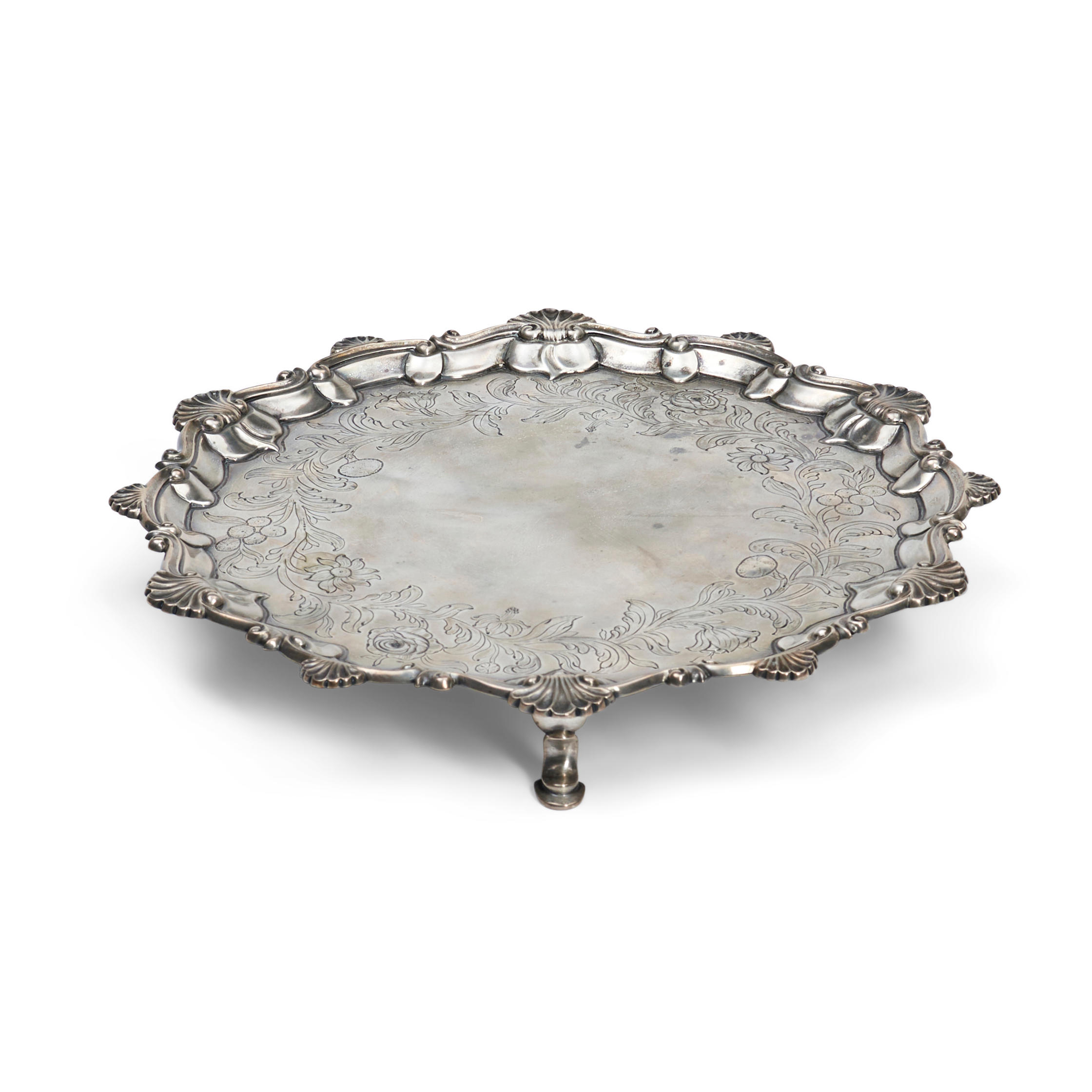 GEORGE III STERLING SILVER SALVER,