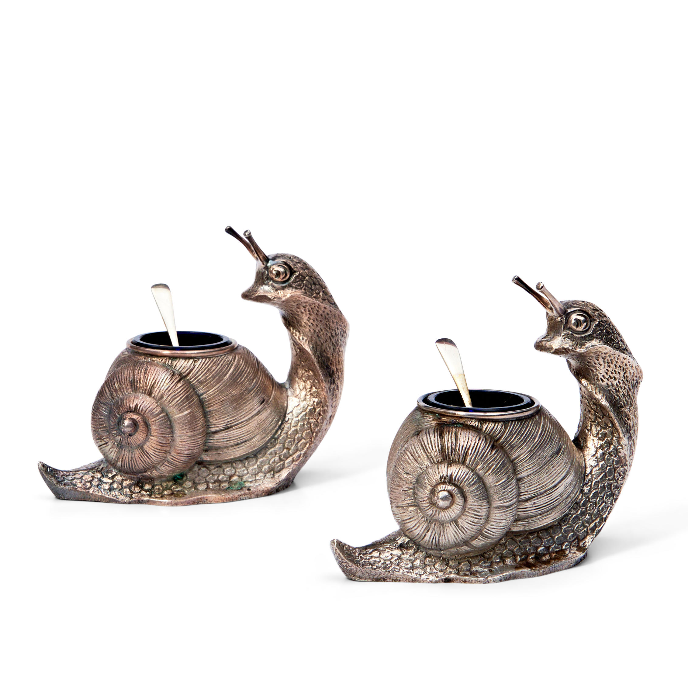 PAIR ENGLISH STERLING SILVER SNAIL 3ae9fa